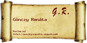 Gönczy Renáta névjegykártya