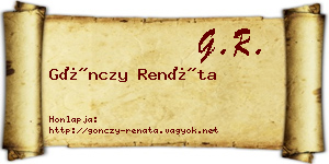 Gönczy Renáta névjegykártya